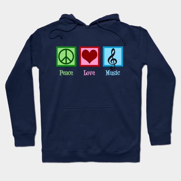 Peace Love Music Hoodie by epiclovedesigns